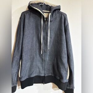 Nifty Genius Blue Zip-Up Hoodie with Cream Drawstrings